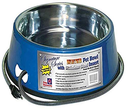 Farm Innovators Model SB - 60 5 - 1/2 - Quart Heated Pet Bowl with Stainless Steel Bowl Insert, Blue, 60 - Watt - rodenticidecanada.comPET_SUPPLIESrodenticidecanada.com5.29847E+12KAN - D28 - SB60