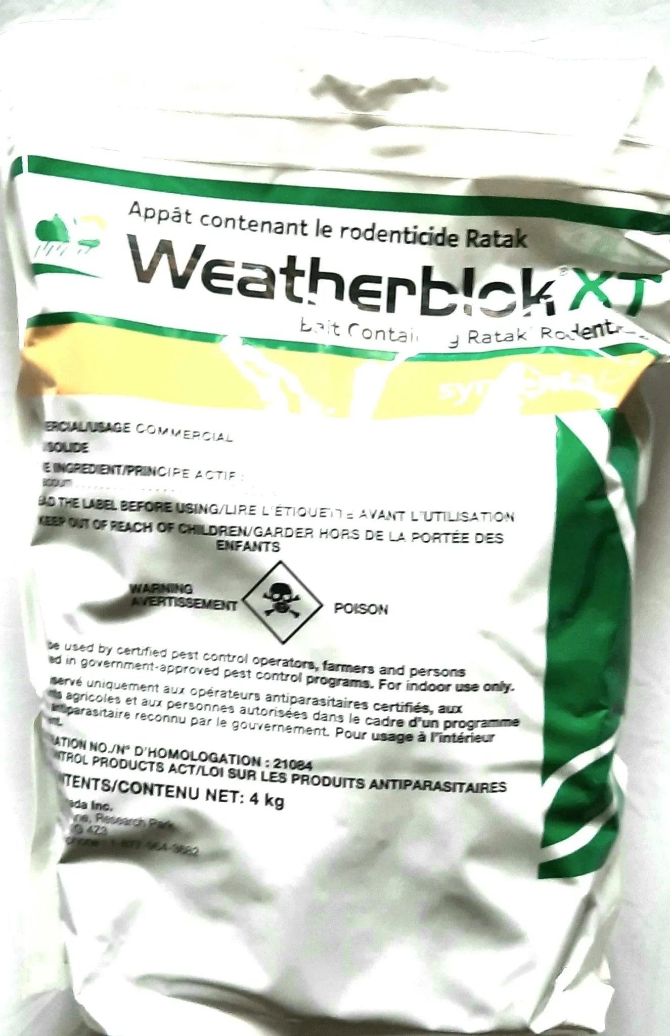 Weatherblok bait 4kg - rodenticidecanada.combait bloxrodenticidecanada.com048745712000Syngenta - 21084 - 4kg