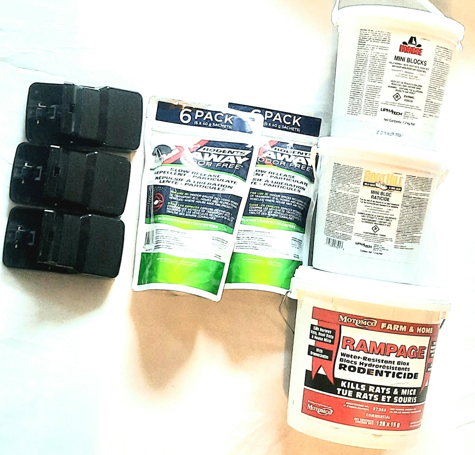 3 rat traps 2x 6pack rodents away 1 hombre 1.2kg pail 1 Boothill 1.2kg Rampage 128x15g - rodenticidecanada.comRodent Baitrodenticidecanada.com5298020739931VP - RATS