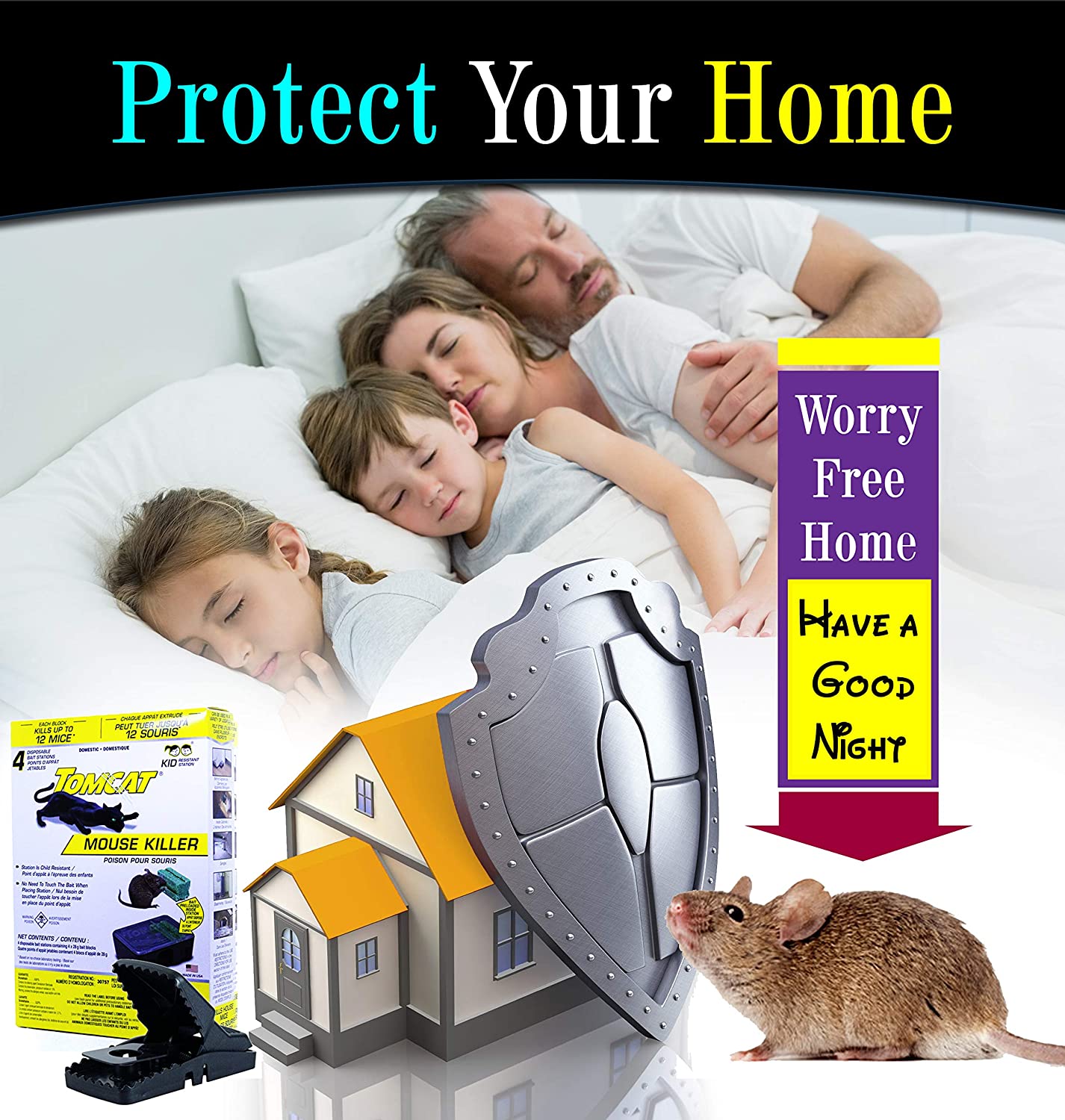 Mouse Rodent Rat Poison Trap Killer - Child and Dog Resistant - Disposable 4 pack stations - rodenticidecanada.comPestrodenticidecanada.com739601287847mouse - killer - disposable -