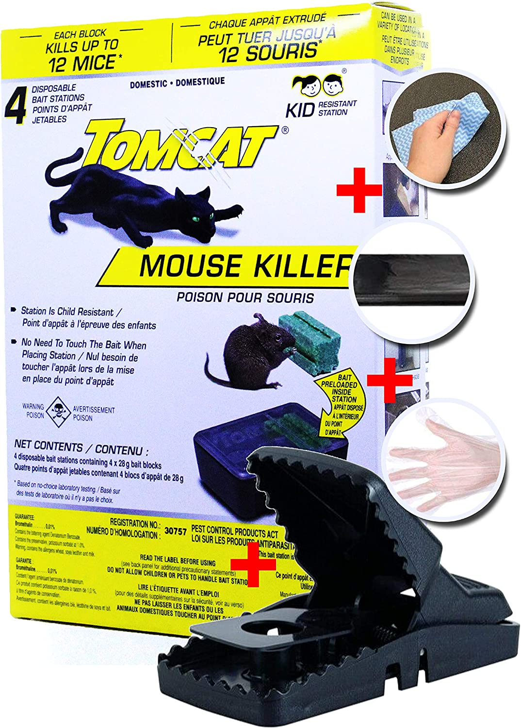 Mouse Rodent Rat Poison Trap Killer - Child and Dog Resistant - Disposable 4 pack stations - rodenticidecanada.comPestrodenticidecanada.com739601287847mouse - killer - disposable -