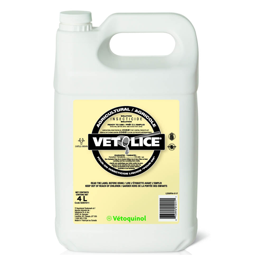 Vetolice insecticide lice and horn flies on cattle 4l