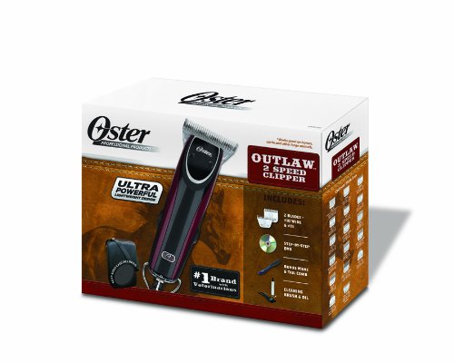 Oster Outlaw 2-Speed Equine Clipper Kit, Maroon/Black