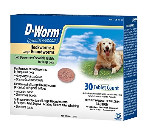 D-Worm 100510536 Dog Dewormer Chewable Tablets For Large Dogs