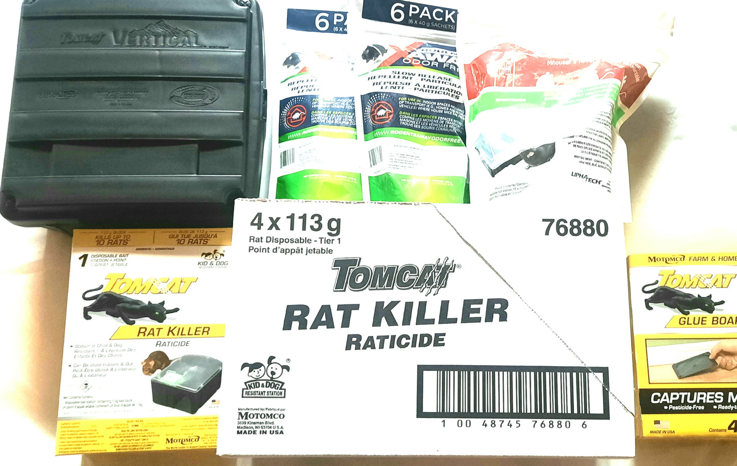 Rodent problem value pack rat mice rodent stations repellents and glue boards