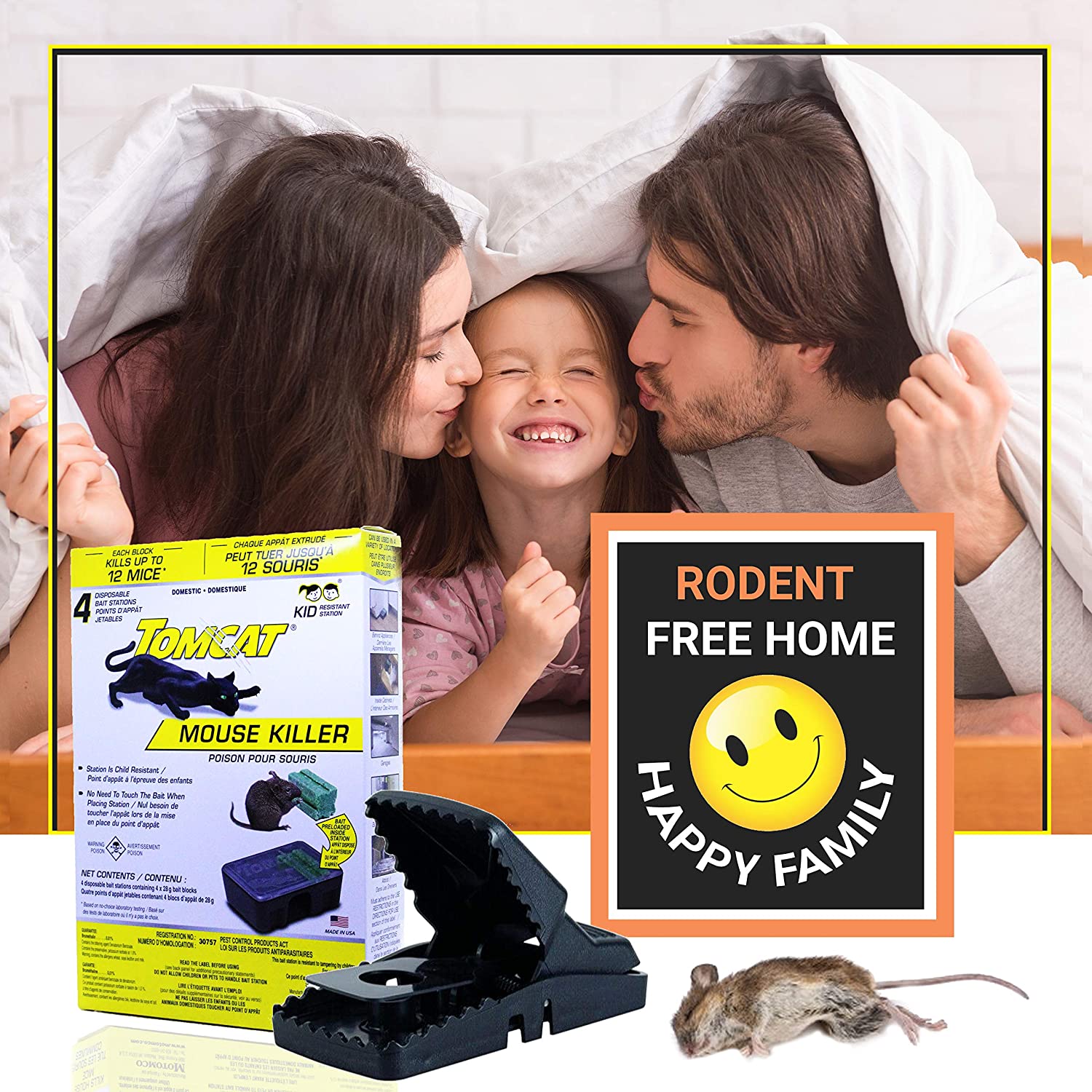 Mouse Rodent Rat Poison Trap Killer - Child and Dog Resistant - Disposable 4 pack stations - rodenticidecanada.comPestrodenticidecanada.com739601287847mouse - killer - disposable - 