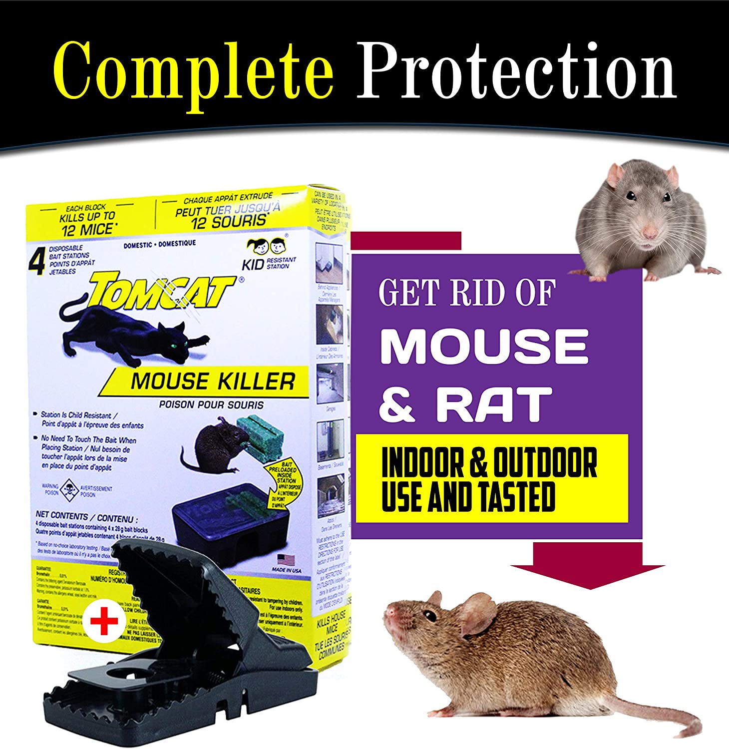 Mouse Rodent Rat Poison Trap Killer - Child and Dog Resistant - Disposable 4 pack stations - rodenticidecanada.comPestrodenticidecanada.com739601287847mouse - killer - disposable - 